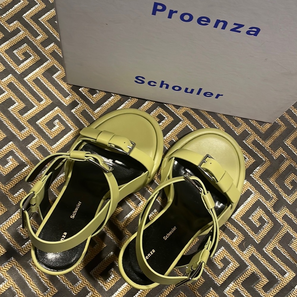 Proenza Schouler Pipe buckle-detail sandals - Green